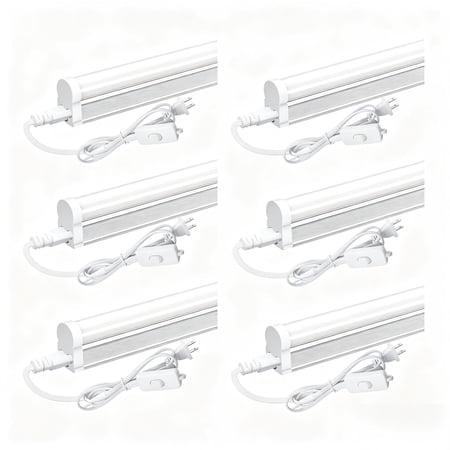 JESLED T5 LED Shop Light 3ft, Linkable Utility Light Fixture, 16W 1900LM 6500K Super Bright White, 6-Pack