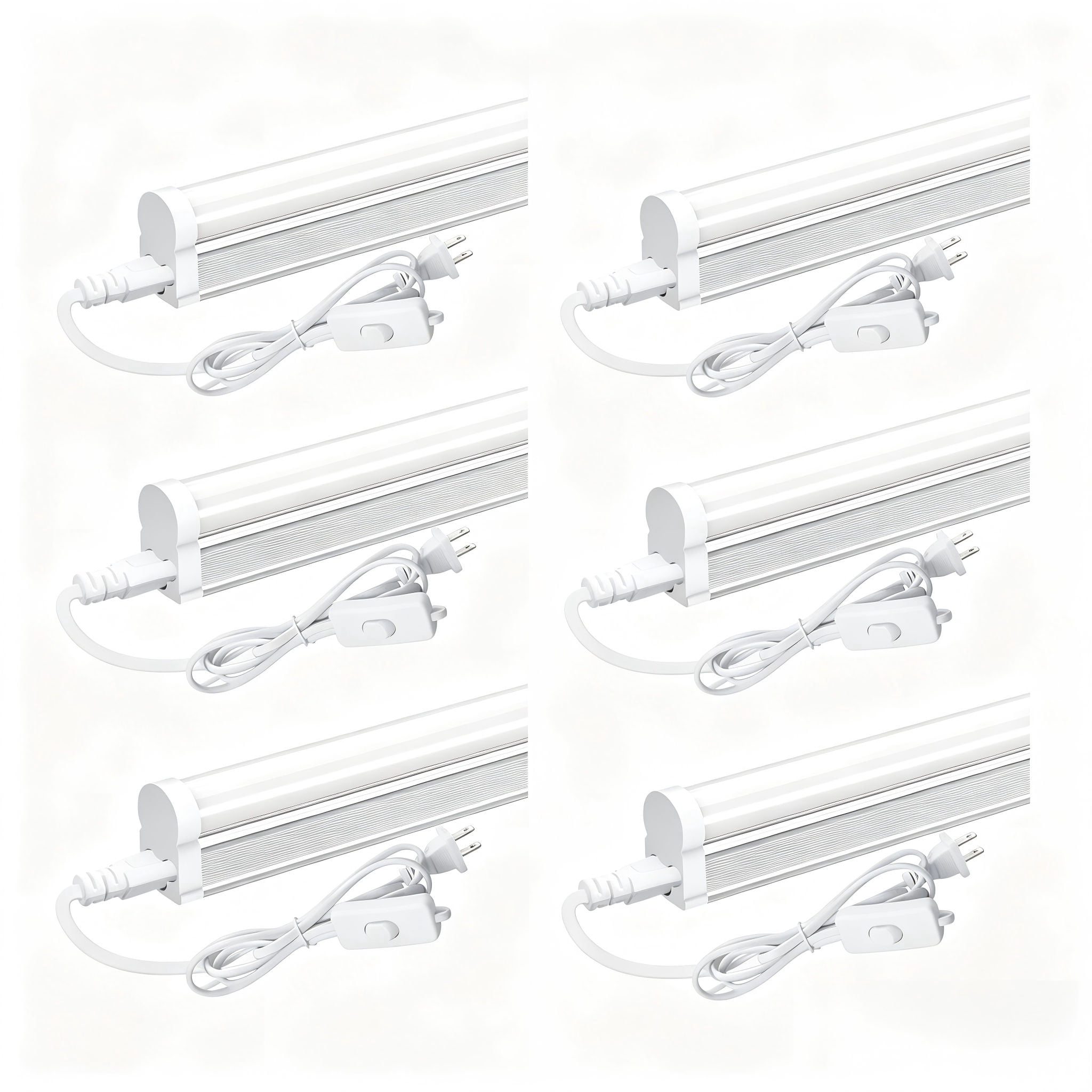 JESLED T5 LED Shop Light 3ft, Linkable Utility Light Fixture, 16W 1900LM 6500K Super Bright White, 6-Pack