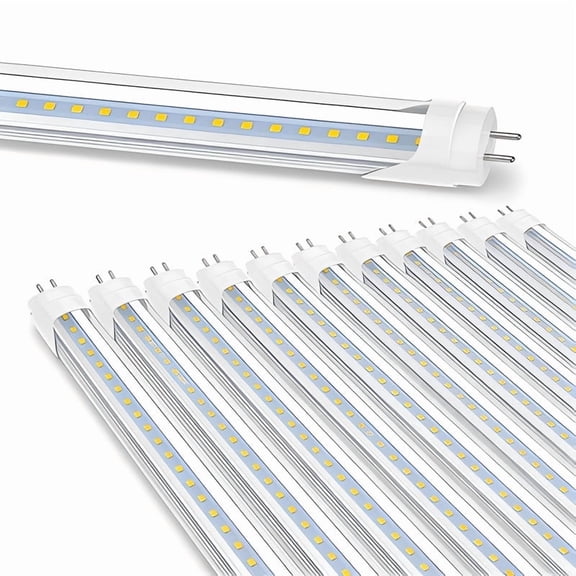 JESLED T8 4ft LED Light Bulbs 22W Fluorescent Tube, Ballast Bypass, 6000K Cool White, 2400 Lumens, 25-Pack