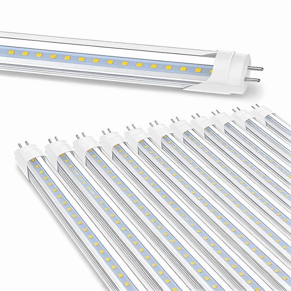 JESLED T8 4ft LED Light Bulbs 22W Fluorescent Tube, Ballast Bypass, 6000K Cool White, 2400 Lumens, 25-Pack