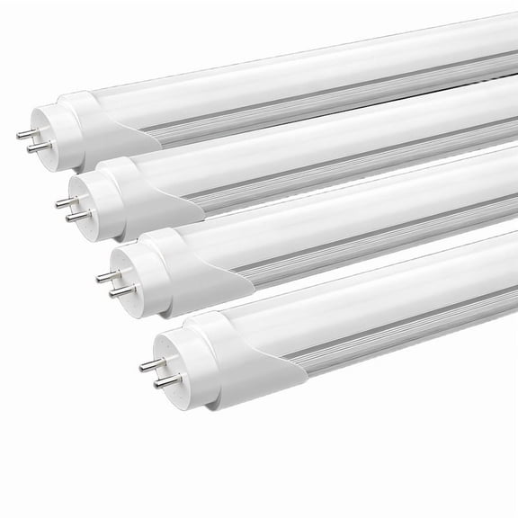 JESLED T8 4ft LED Light Bulbs,22W 2400 Lumens Fluorescent Tube 5000K Daylight Frosted, Ballast Bypass, 6000K Cool White,Double Ended Power,Frosted,4-Pack