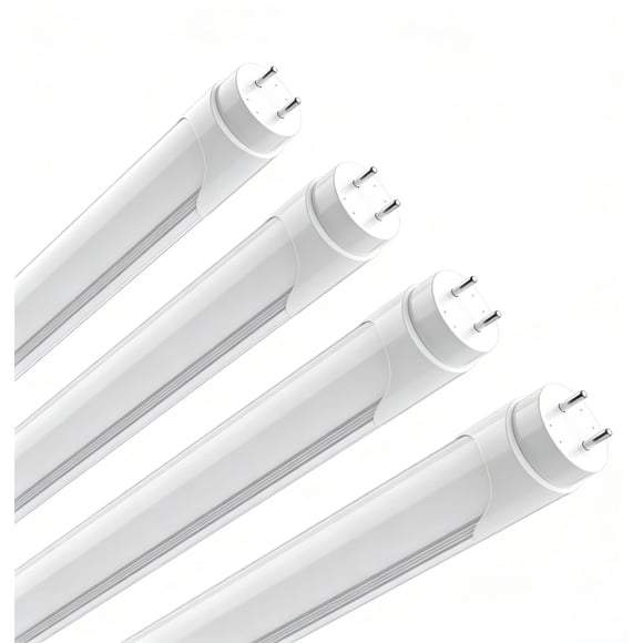 JESLED T8 4ft LED Light Bulbs 24W Fluorescent Tube,2640 Lumens Cool White,Frosted, Ballast Bypass Bi-Pin Base 4-Pack