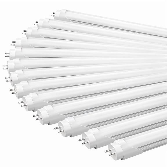JESLED T8 4ft LED Light Bulbs 28W, Ballast Bypass, T12 Fluorescent Tube Replacement, 3500LM 6000K Frosted, 25-Pack