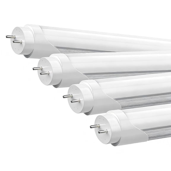 JESLED T8 4ft LED Light Bulbs 28W, Ballast Bypass, T12 Fluorescent Tube Replacement, 3500LM 6000K Frosted, 4-Pack
