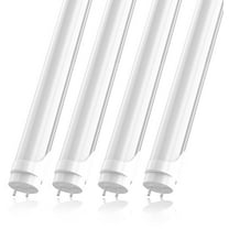 JESLED T8 4ft LED Light Bulbs, Ballast Bypass, T12 Fluorescent Tube Replacement, 3500LM 6000K Frosted, 4-Pack