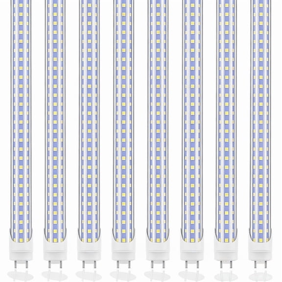 JESLED T8 4ft LED Light Bulbs, Ballast Bypass, T12 Fluorescent Tube Replacement, 4680LM 5000K, 8-Pack