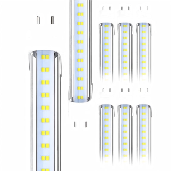 T8 4ft LED Light Bulbs, Hybrid Type A/B, T12 Fluorescent Tube Replacement, 4000LM 5000K, 8-Pack
