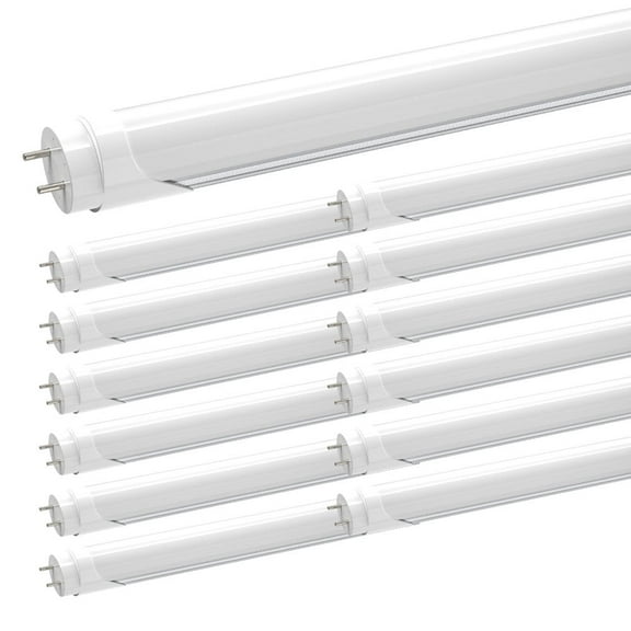 JESLED T8 4ft LED Tube Light Bulbs,Dual Row 28W 5000K,Dual-end Powered,12-Pack