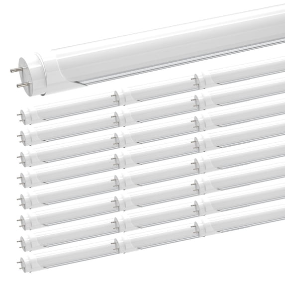JESLED T8 4ft LED Tube Light Bulbs,Dual Row 28W 5000K,Dual-end Powered,25-Pack