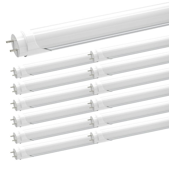 JESLED T8 4ft LED Tube Light Bulbs,Dual Row 28W 6000K,Dual-end Powered,12-Pack