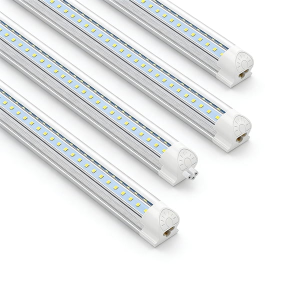 JESLED T8 4FT LED Shop Light Fixture Linkable, High Output 42W 5460LM 6000K, V-Shape T8 LED Tube Lights for Garage 4 Pack