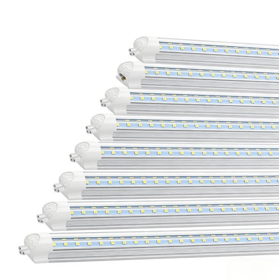 JESLED T8 4FT LED Shop Light Fixture Linkable, High Output 42W 5460LM 6000K, V-Shape T8 LED Tube Lights for Garage 8 Pack