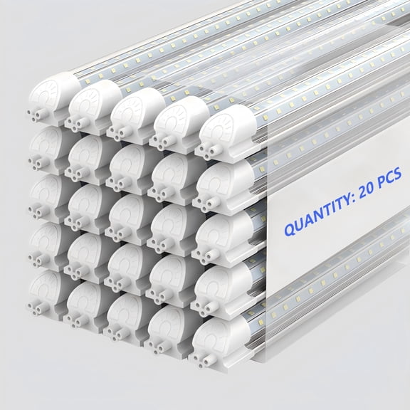 JESLED 8FT T8 LED Shop Lights D Shape, High Output 120W 15600LM 6000K Cool White, ETL 20-Pack