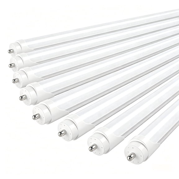 JESLED T8 8ft LED Tube Light Bulbs, Single Pin Fa8 Base, Dual Row 72W 6000K Cool, Frosted, 8-Pack