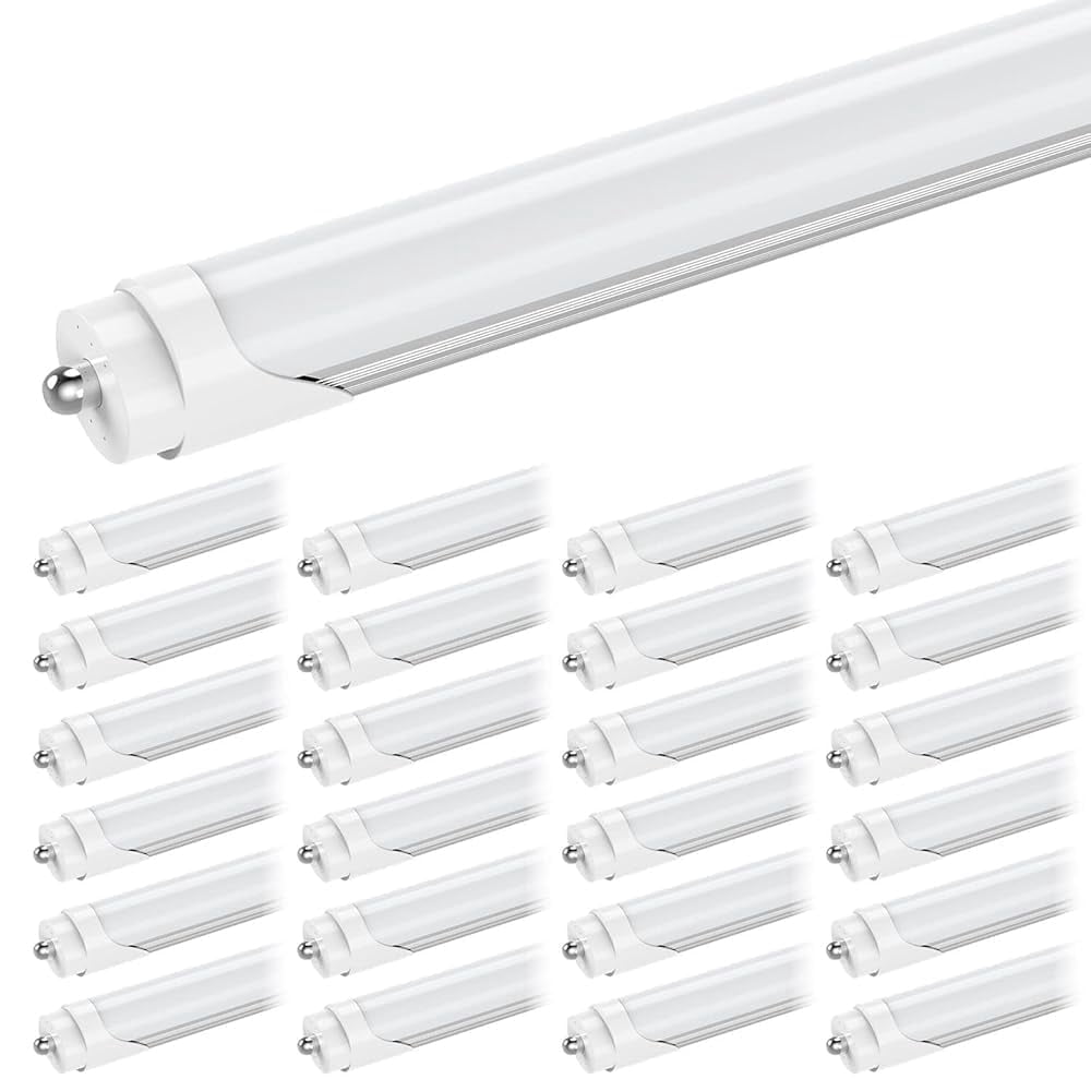 T8 8ft LED Tube Light Bulbs, Single Pin Fa8 Base, Dual Row 72W 6000K ...