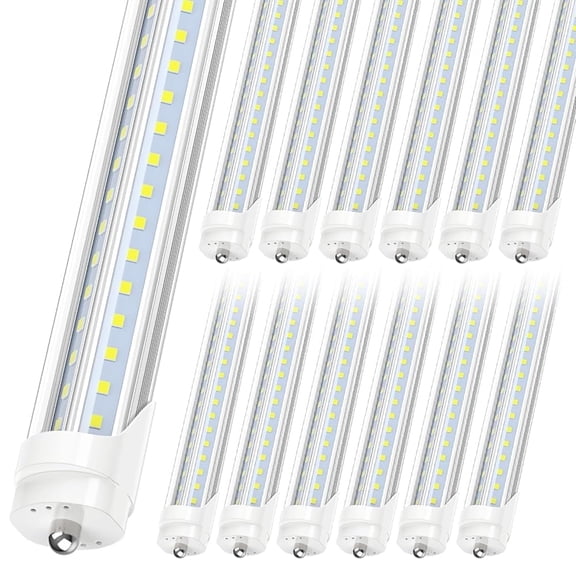 T8 8ft LED Tube Light Bulbs, Single Pin Fa8 Base, V Shape 90W 6000K, 4-Pack