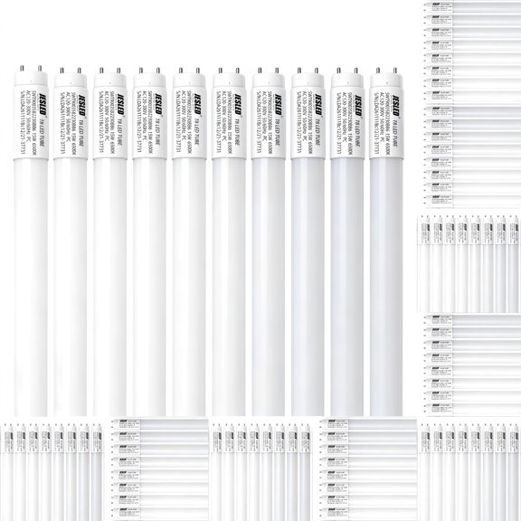 JESLED T8 LED Bulbs 4 Foot, 12W 2200 LM, (40W Equivalent) Type B Ballast Bypass, Single or Double End Power, 5000K Daylight, ETL Certified, 100 Pack