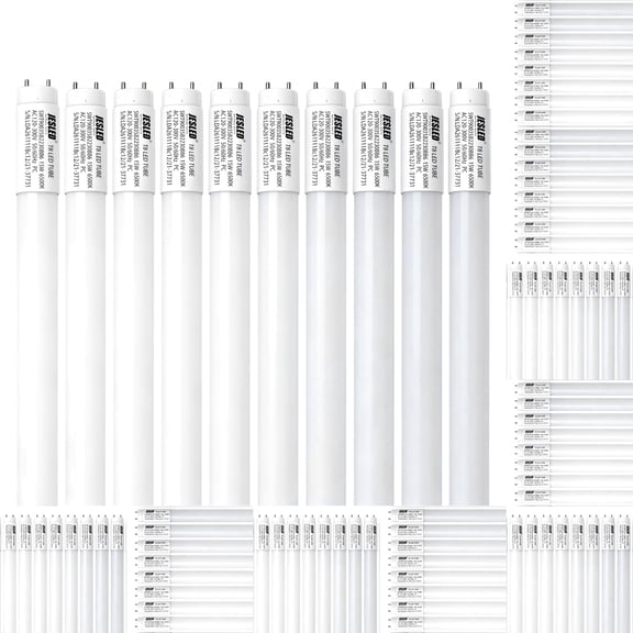 JESLED T8 LED Bulbs 4 Foot, 12W 2200 LM, (40W Equivalent) Type B Ballast Bypass, Single or Double End Power, 5000K Daylight, ETL Certified, 100 Pack