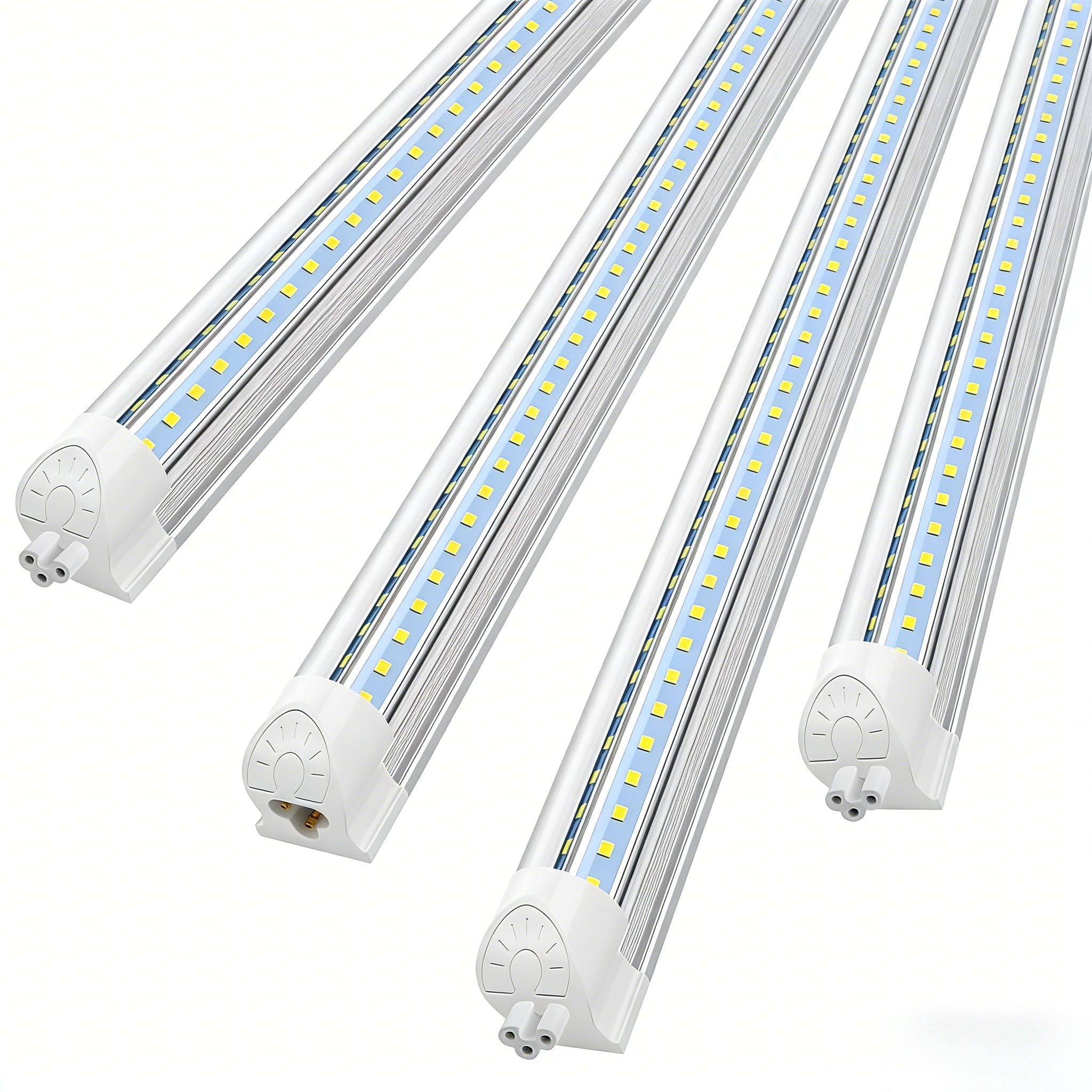 JESLED T8 LED Shop Light, V-Shape 4FT 38W 4940LM, Cool White, Clear Cover, ETL, 4-Pack