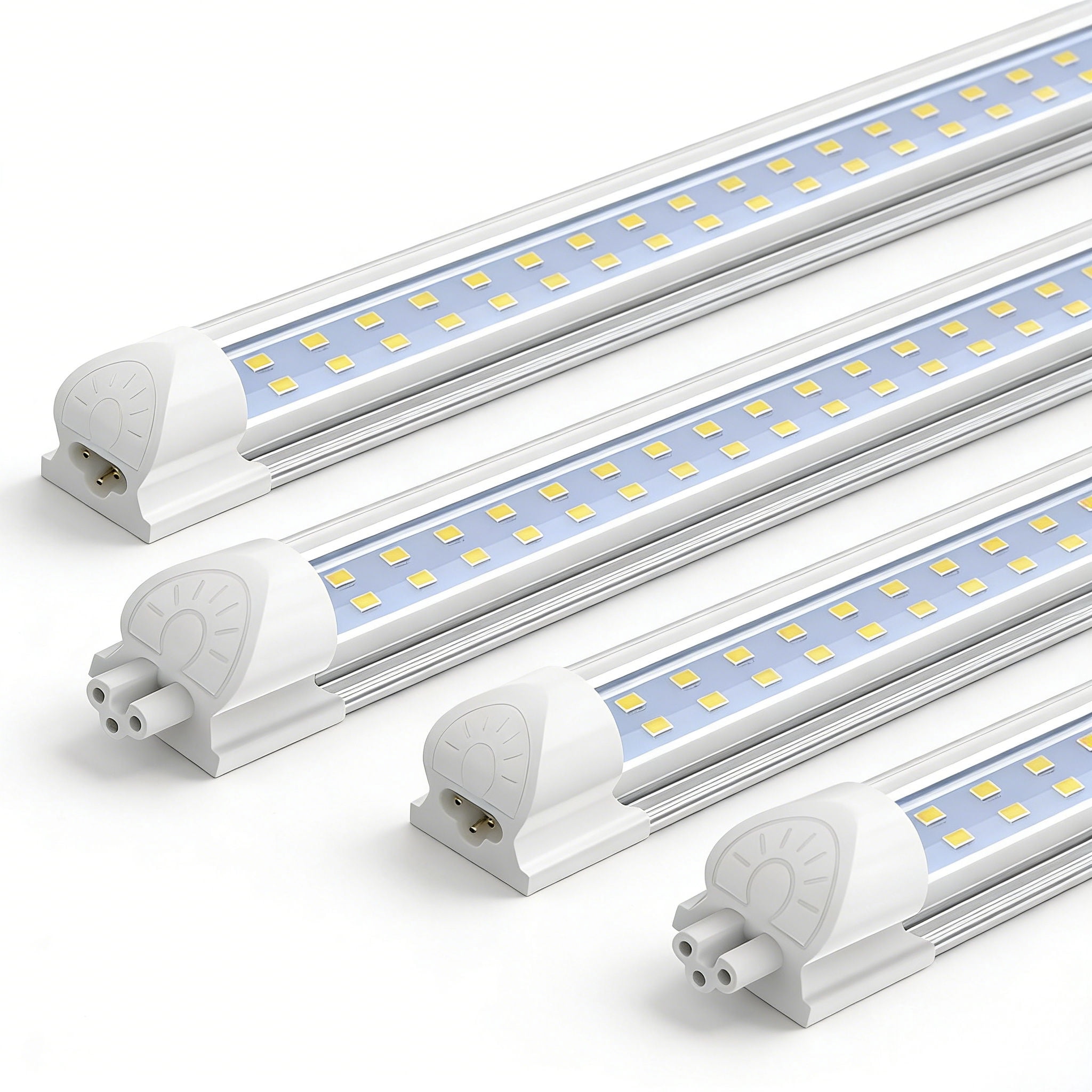JESLED T8 LED Shop Lights Fixtures 4FT, 36W 4500LM 6000K White, Clear Cover, ETL, for Garage Workshop 4-Pack