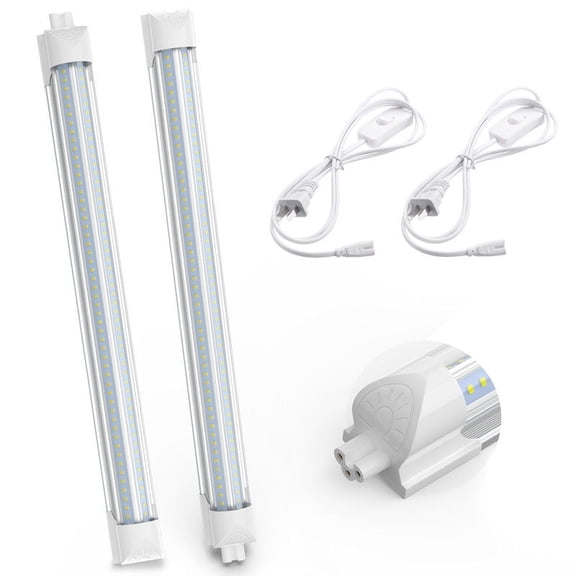 JESLED T8 LED Shop Lights Linkable Fixtures, V-Shaped 2FT 20W 2600LM, ETL Listed, 5000K Daylight White, 2-Pack