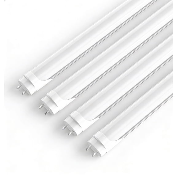JESLED T8 LED Tube Light Bulbs 4FT 24W 3120LM, Dual End Powered Ballast Bypass, Frosted Cover, 5000K Daylight White, Bi-pin Base, 4 Pack