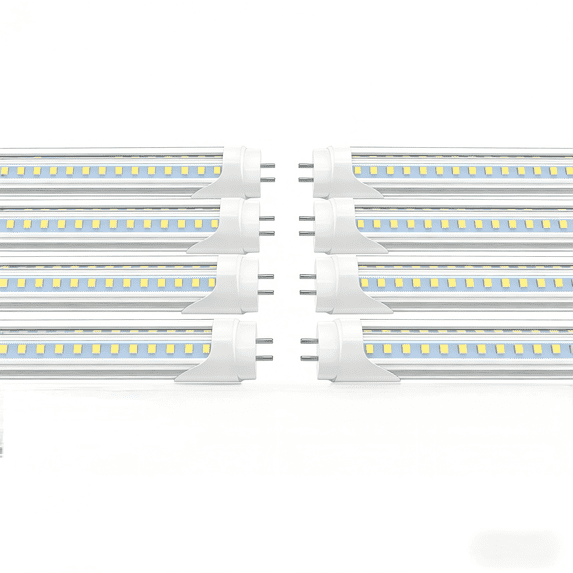 JESLED T8 V Shape 4ft LED Tube Light Bulbs,28W 5000K,Dual-end Powered,ETL Listed, Ballast Bypass, 8-Pack