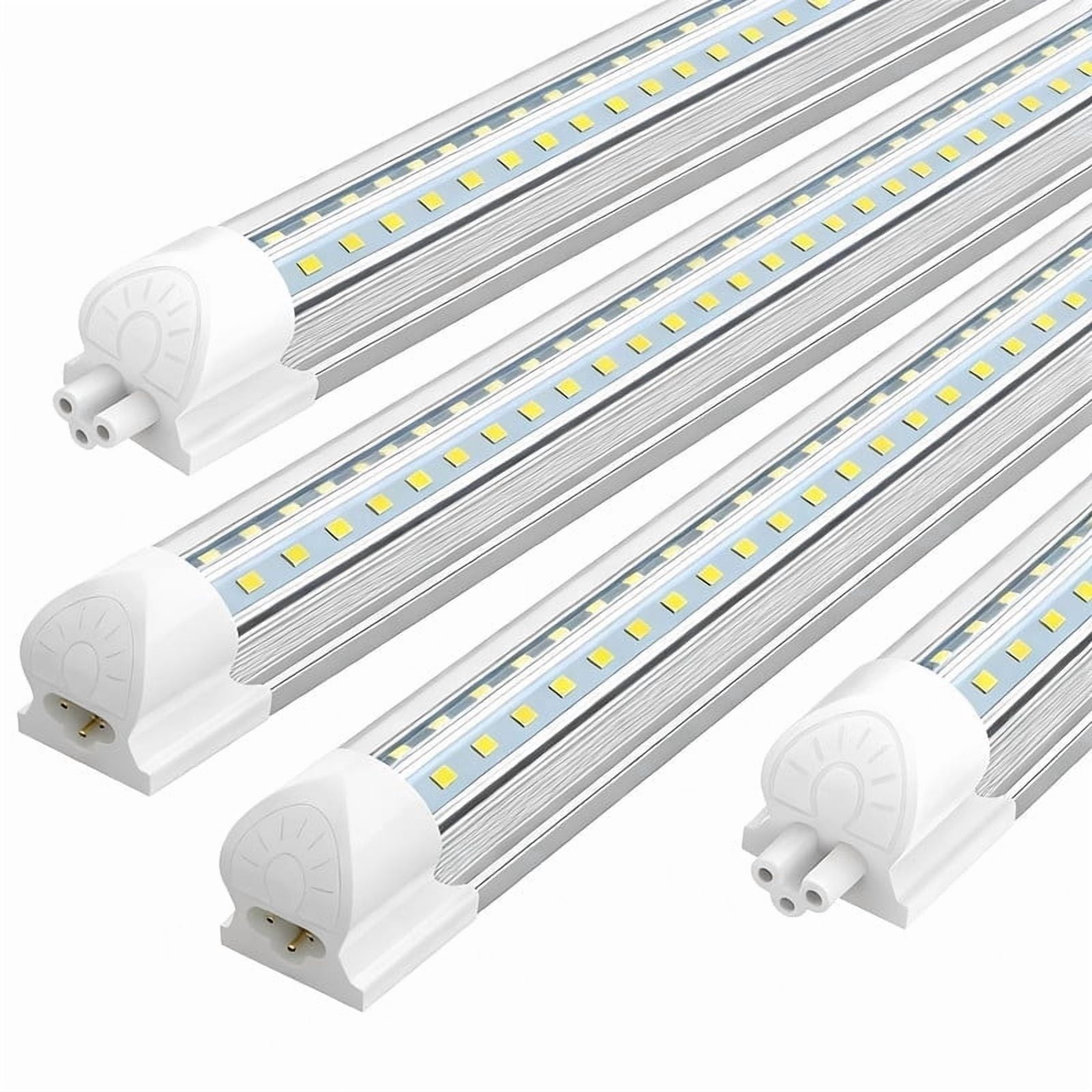 JESLED 8ft T8 LED Shop Light Fixture, V Shape 72W 6000K Cool, 4-Pack
