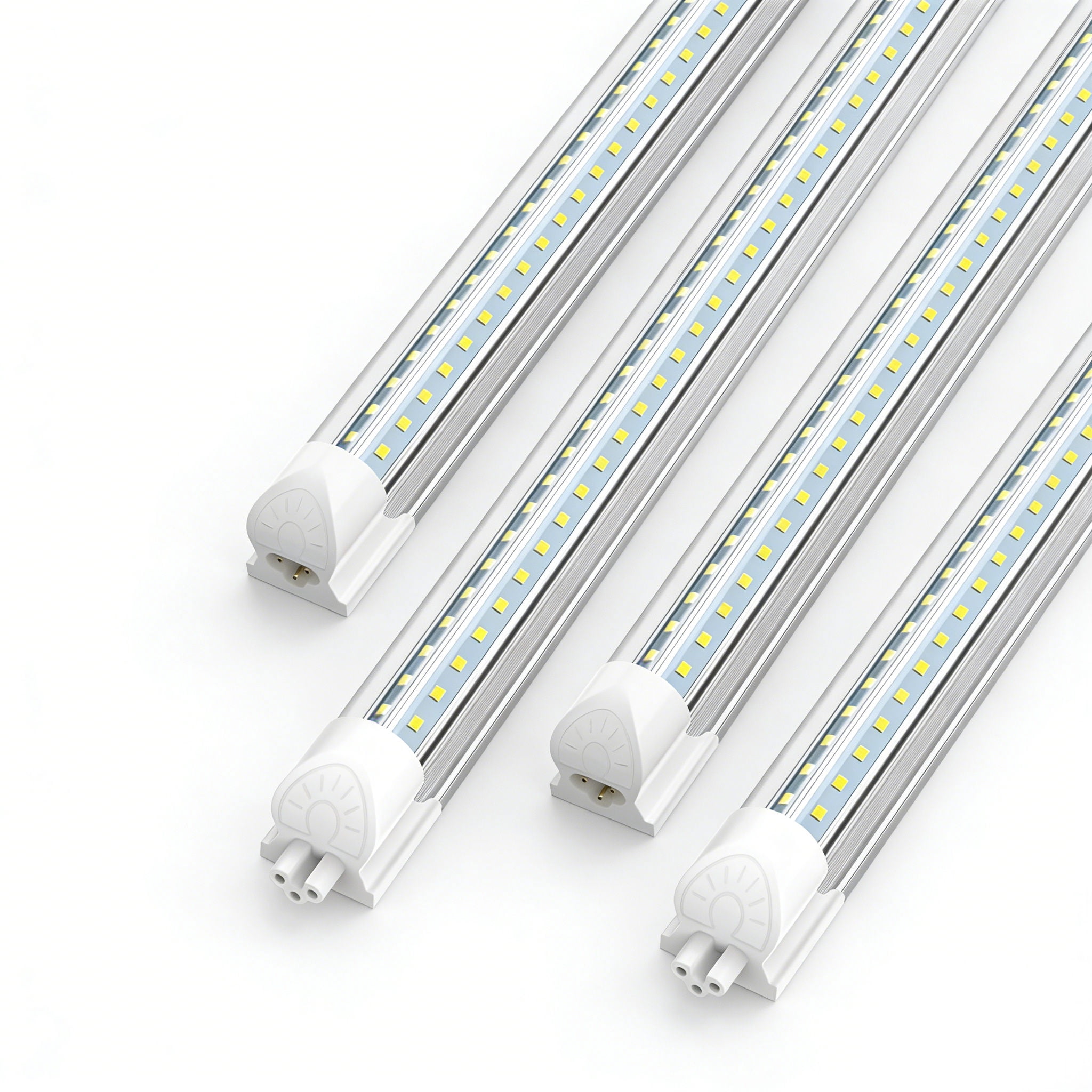 JESLED 8ft T8 LED Shop Light Fixture Linkable, High Output 75w 9750lm 6000K,V Shape T8 LED Tube Lights for Garage 4-Pack