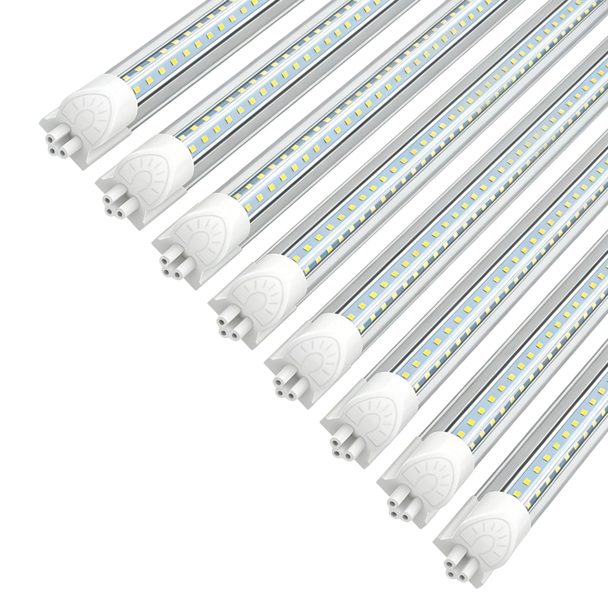 JESLED V-Shaped T8 LED Shop Lights, ETL Listed, 2FT 20W 2600LM, Clear Cover, 6000K Cool White, 8-Pack