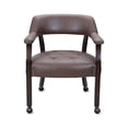 thumbnail image 1 of JESONVID Dining Chair with Casters, Captain's Chairs with Rollers Dinette Sets Poker Chairs with Wheels Kitchen Table Rolling Chairs High Back Chair On Caster(Dark Brown 318DK), 1 of 7