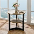 thumbnail image 1 of JESONVID End Table with 2-Tire Storage Shelf, Round Wood End Table for Living Room Home, 25.2", 1 of 8