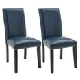 thumbnail image 1 of JESONVID Parsons Dining Chairs PU Leather Living Room Chair Set of 2 Upholstered Modern Kitchen Armless Side Chair with Solid Wood Legs Nail-Head Trim Surrounding-Blue, 1 of 8