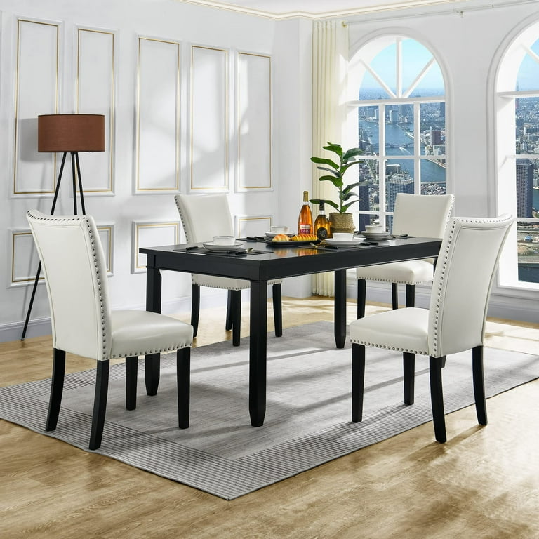 JESONVID Set of Parsons Dining Chairs Faux Leather Kitchen Chair