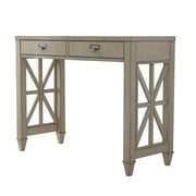 JESONVID Solid Wood Computer Writing Desk with 2 Big Drawers 39.4 Wide Home Office Desk Workstation Small Rustic Study Table Furniture in Dark Walnut for Home Office Bedroom Living Room, SSZ-1318DC