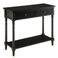 thumbnail image 1 of JESONVID Solid Wood Console Table with 2 Drawers, 2-Tier 35.4" X 30" Accent Sofa Table with Multilayer Storage Shelf Rustic Hall Entryway Tables for Living Room Home Office-Black, 1 of 8