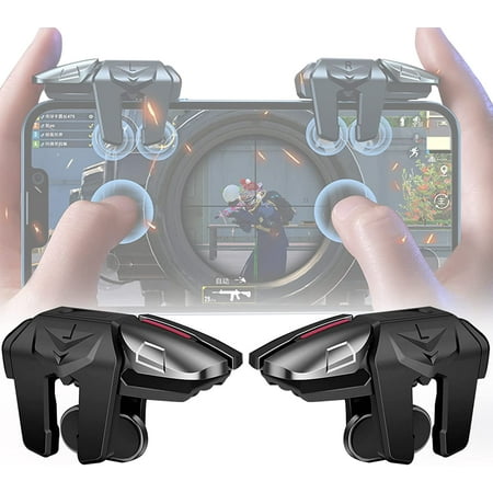 JESOT 6 Trigger Mobile Game Controller for PUBG, Call of Duty, Fortnite, iPhone & Android, Black