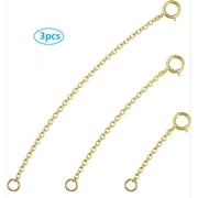 JESOT 925 Gold Sterling Silver Necklace Extenders, 3 Piece