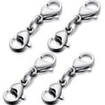 thumbnail image 1 of JESOT Lightweight 0.39" x 0.02" Stainless Steel Silver Double Lobster Clasp Extender, 4 Pieces, 1 of 6