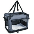 thumbnail image 1 of JESPET & GOOPAWS: 36" Soft Pet Crate - Grey - Dogs & Cats Up to 70 lbs, 3 Door Folding Kennel, Indoor Outdoor Travel Carrier, Mesh Windows, Fleece Mat, 1 of 6