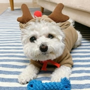 JESSBEAUTY Dog Christmas Hoodie, Cute Reindeer Dog Sweater, Winter Soft Warm Dogs Coat, Christmas Pet Clothes Cosplay Costume , Xmas Holiday Outfit for Small Medium Dogs Cats(XS)