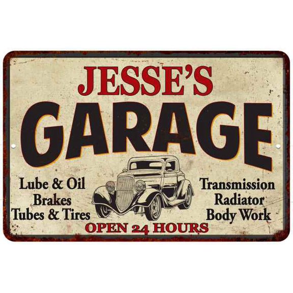JESSE'S Garage Man Cave Metal Sign Decor 8x12 108120014092