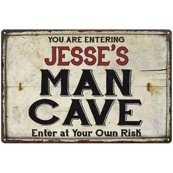JESSE'S Man Cave Sign Rustic Garage Decor Gift 12x18 Metal 112180035092