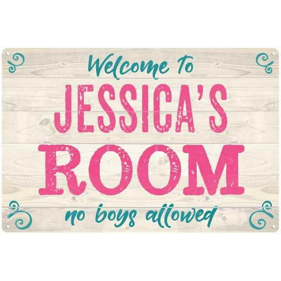 JESSICA'S Room Kids Bedroom Sign 8x12 Metal Sign 208120089248