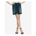 thumbnail image 1 of JESSICA SIMPSON $69 Womens New 1259 Navy High Rise Lace Up Denim Skirt 29 WAIST, 1 of 4