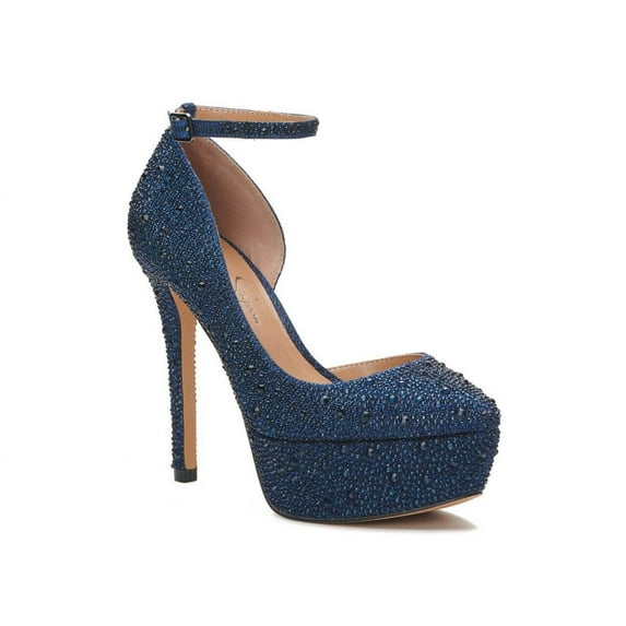 Jessica Simpson Womens Ormanda Embellished Platform Pumps Navy Size 10M NIB