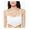 thumbnail image 1 of JESSICA SIMPSON Women's White Eyelet Scoop Neck Bandana Bikini Adjustable Sweet Tooth Solids Swimsuit Top L, 1 of 2