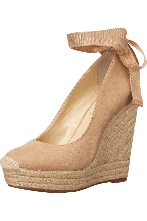 Womens Brown 1" Platform Comfort Zexie Round Toe Wedge Lace-Up Espadrille Shoes 10 M