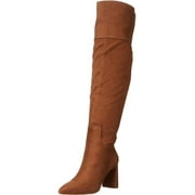 JESSICA SIMPSON Womens Brown Padded Goring Akemi Peep Toe Block Heel Zip-Up Heeled Boots 7.5 M