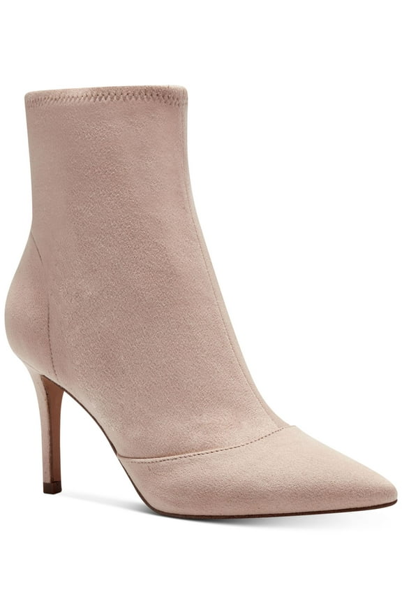 Womens Chantilly Beige Padded Alliye Pointed Toe Stiletto Zip-Up Dress Booties 9 M